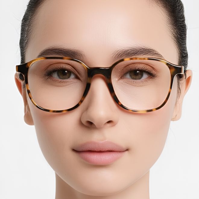 Rechteckige Schildpatt-Acetatbrille #BS0420-0338