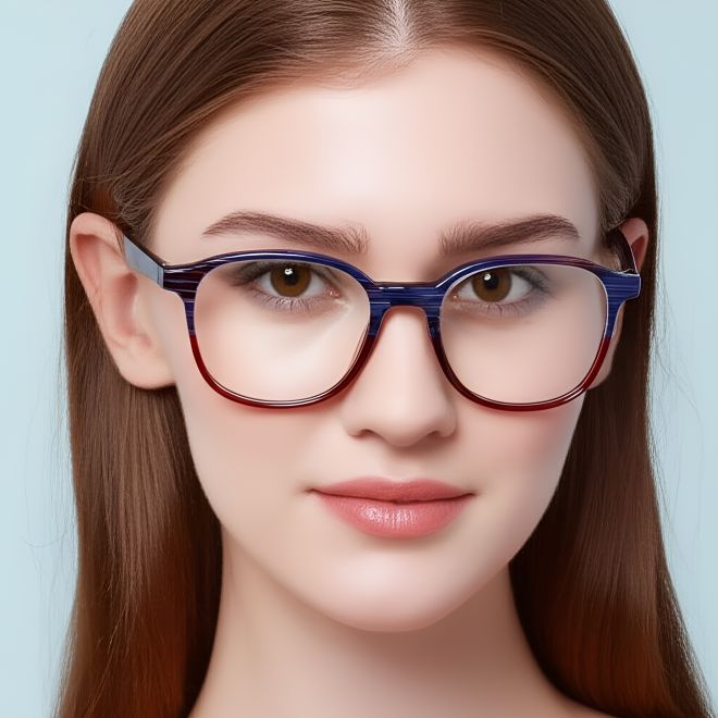 Rechteckige rote Acetatbrille #BS0420-0340