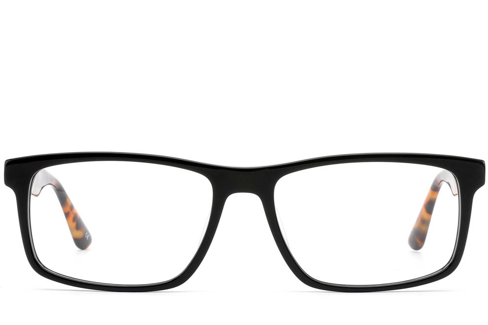 Rechteckige schwarze Acetatbrille #BS0420-0343