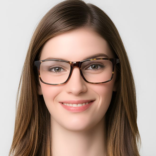 Rectangular Tortoiseshell Acetate Glasses #BS0420-0344