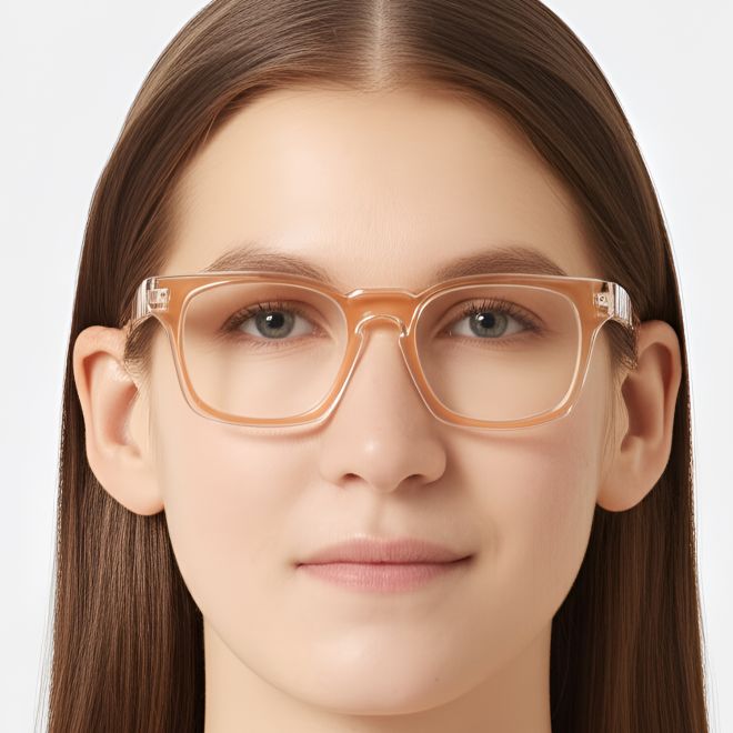 Lunettes rectangulaires en acétate marron #BS0420-0346