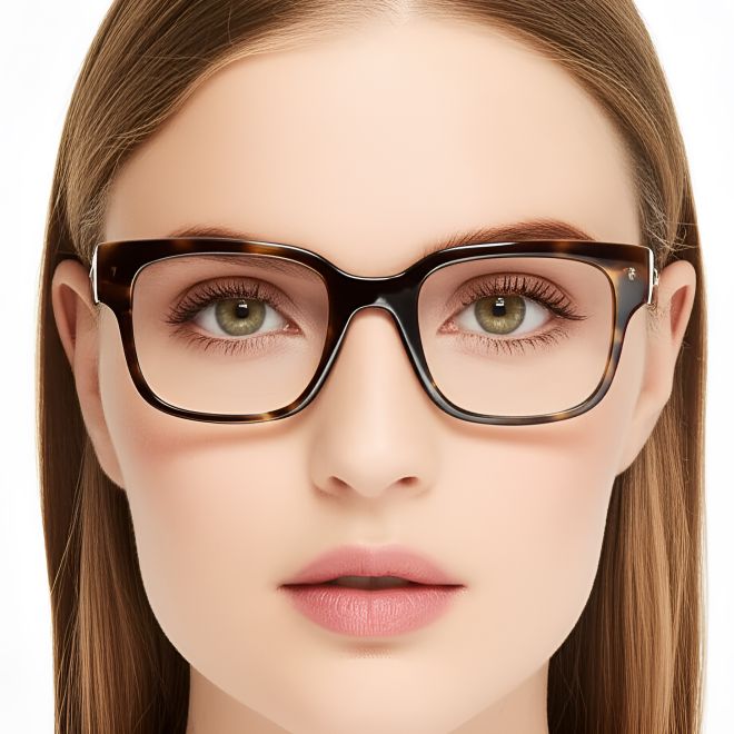 Rechteckige braune Acetatbrille #BS0420-0347