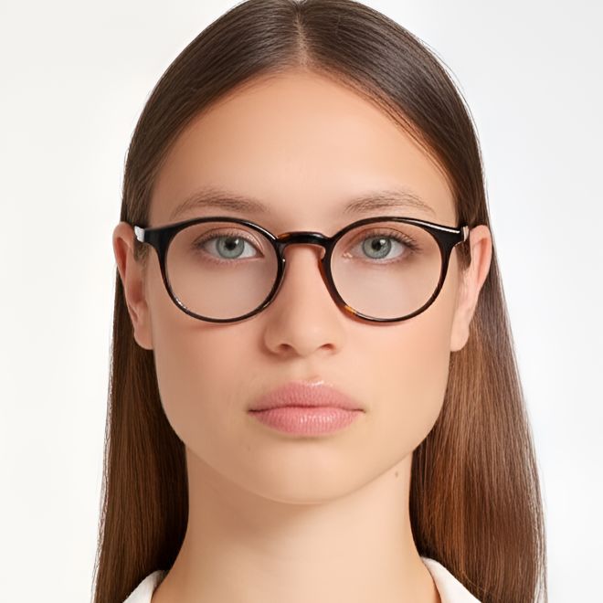 Runde Schildpatt-Acetatbrille #BS0420-0353