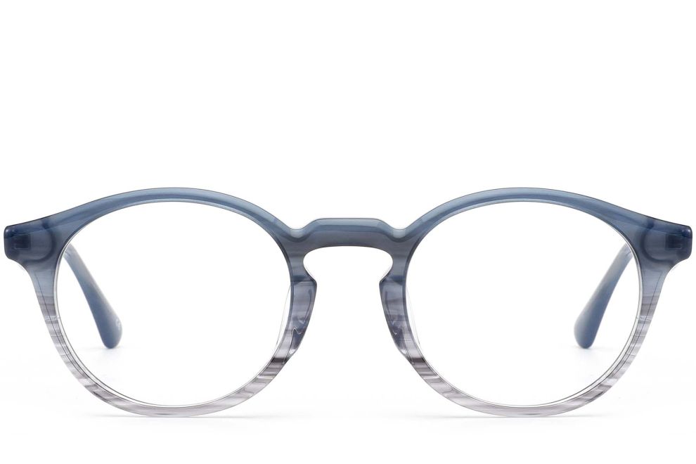 Round Blue Acetate Glasses #BS0420-0354