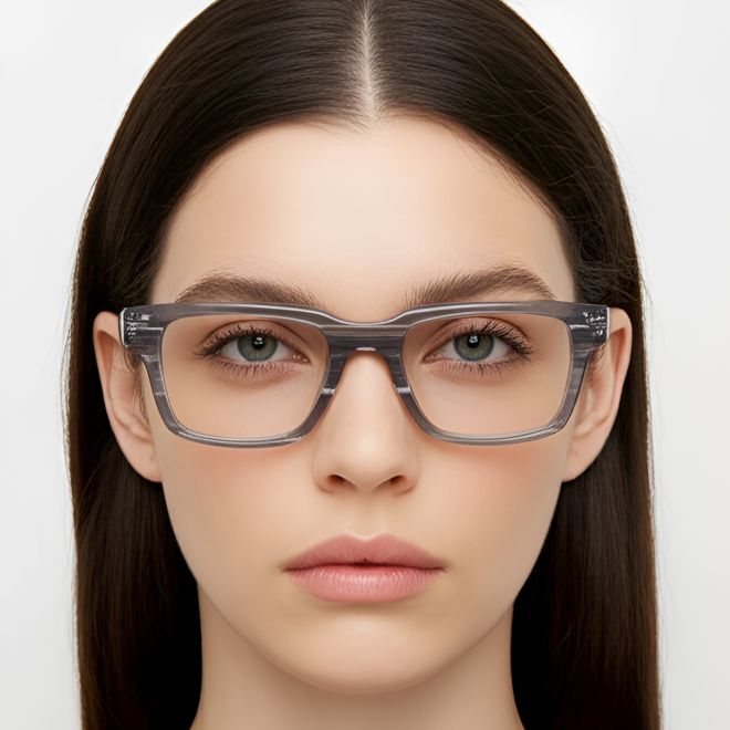 Lunettes rectangulaires en acétate gris #BS0420-0359