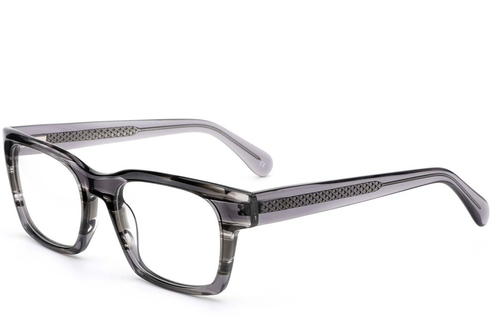 Rechteckige graue Acetatbrille #BS0420-0362