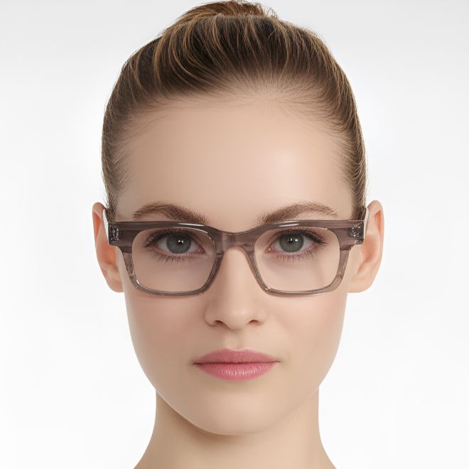 Rechteckige graue Acetatbrille #BS0420-0362