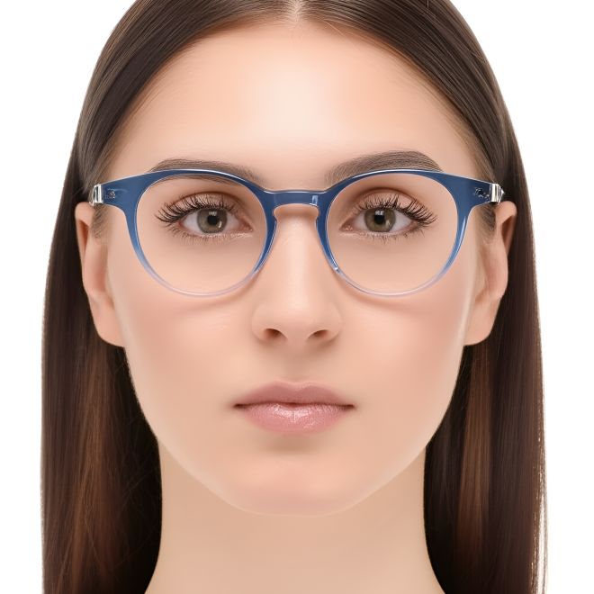 Runde blaue Acetatbrille #BS0420-0365