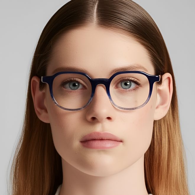 Runde blaue Acetatbrille #BS0420-0368