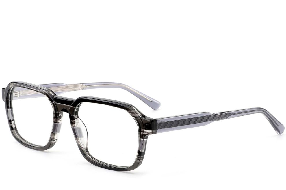 Rechteckige graue Acetatbrille #BS0420-0370