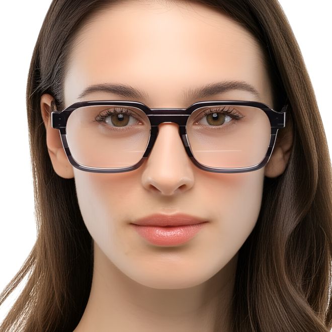 Rechteckige graue Acetatbrille #BS0420-0370
