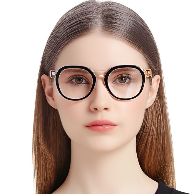 Oval Black Acetate Glasses #BS0420-0371