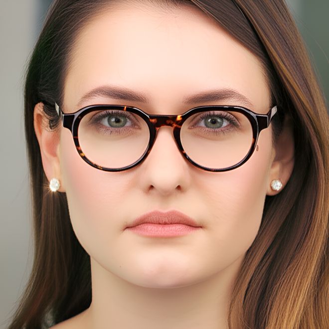 Ovale Schildpatt-Acetatbrille #BS0420-0372