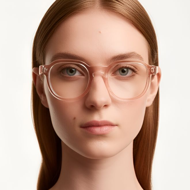 Oval Pink Acetate Glasses #BS0420-0373