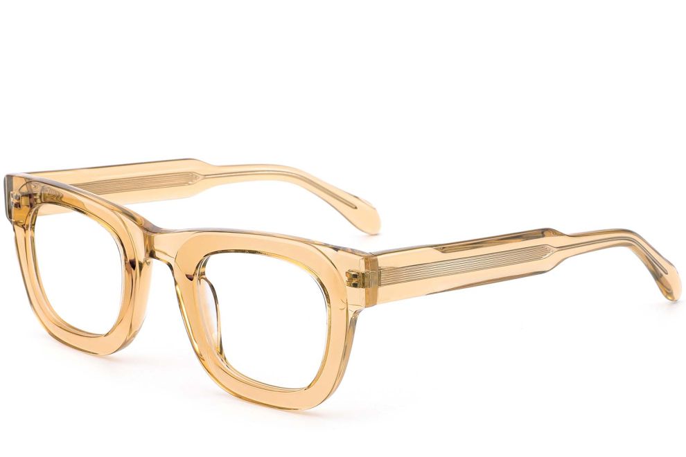 Rechteckige braune Acetatbrille #BS0420-0382