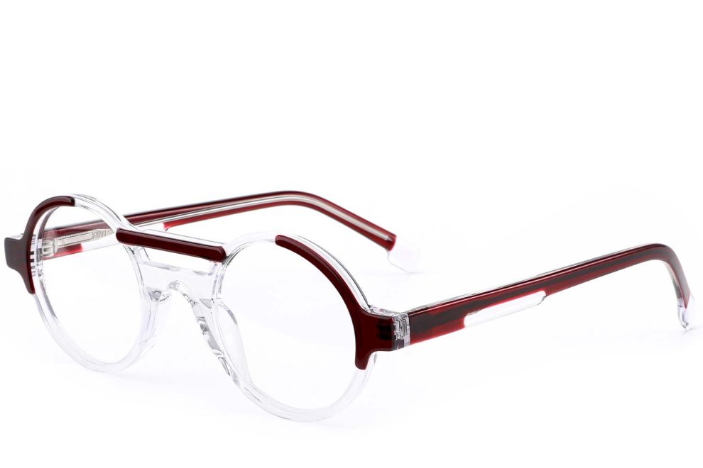 Pilotenbrille aus rotem Acetat #BS0420-0387