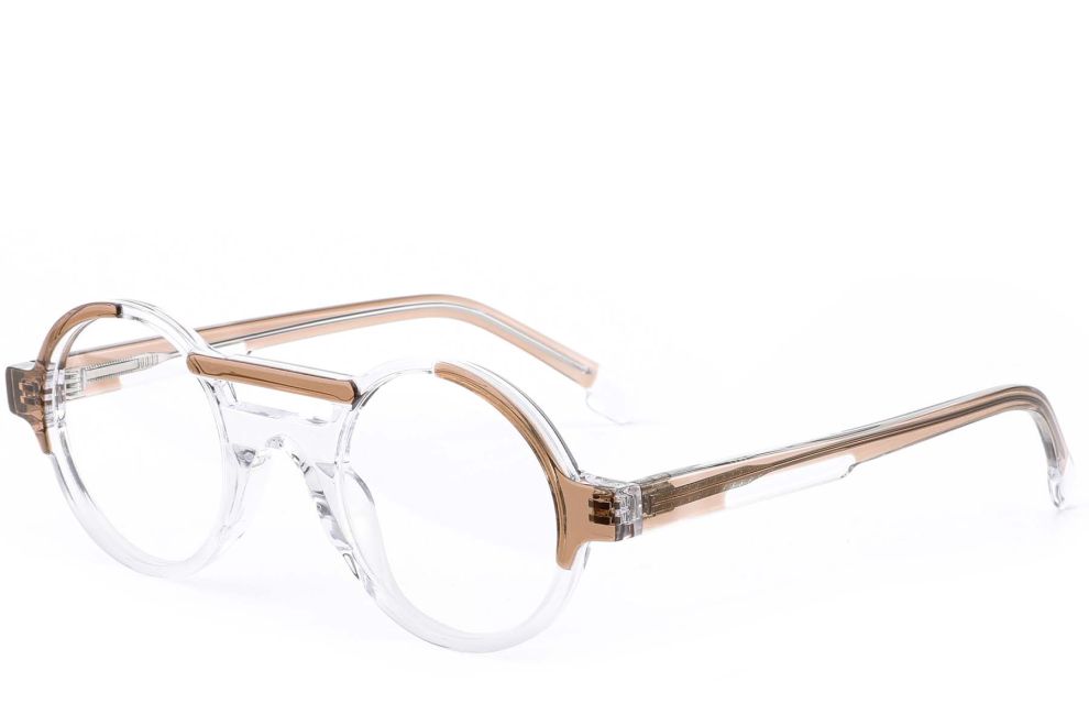 Gafas de acetato marrón estilo aviador #BS0420-0388