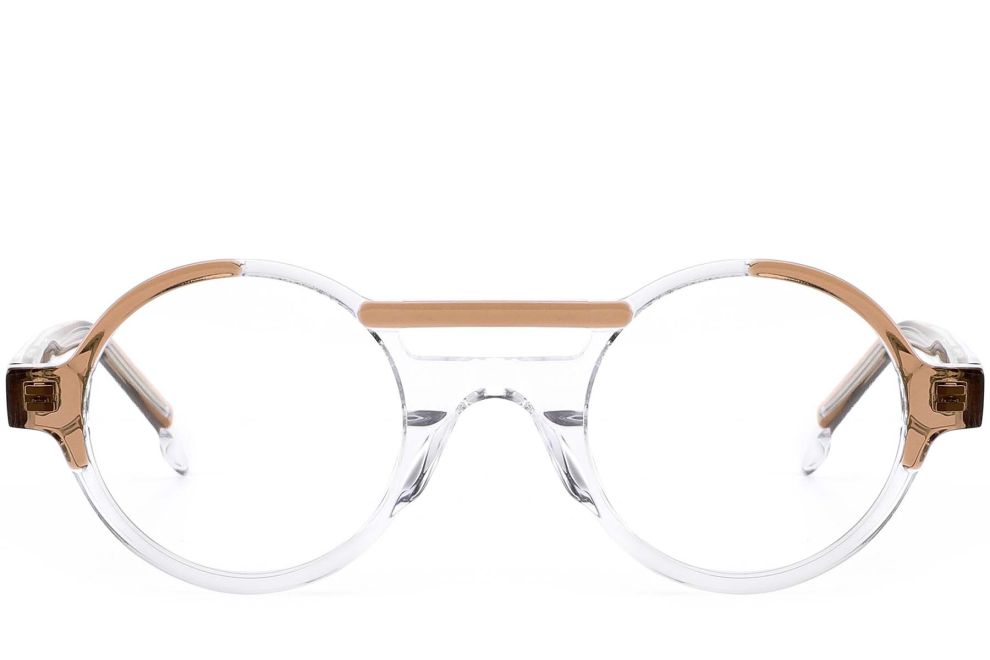 Gafas de acetato marrón estilo aviador #BS0420-0388