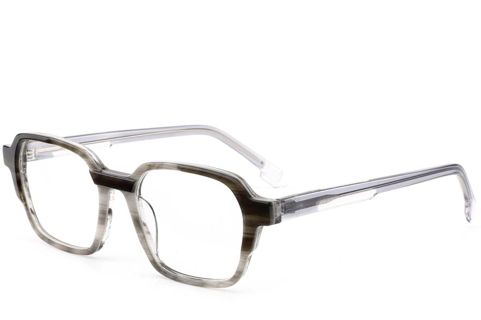 Rectangular Grey Acetate Glasses #BS0420-0390