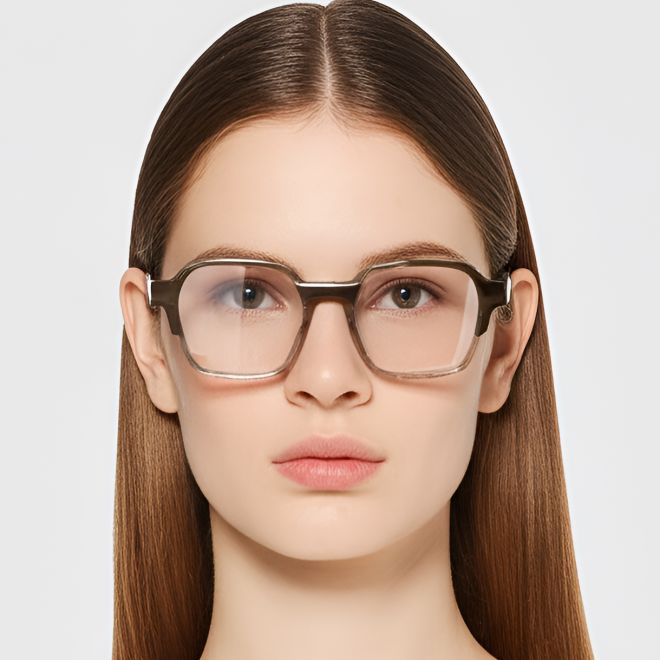 Rechteckige graue Acetatbrille #BS0420-0390