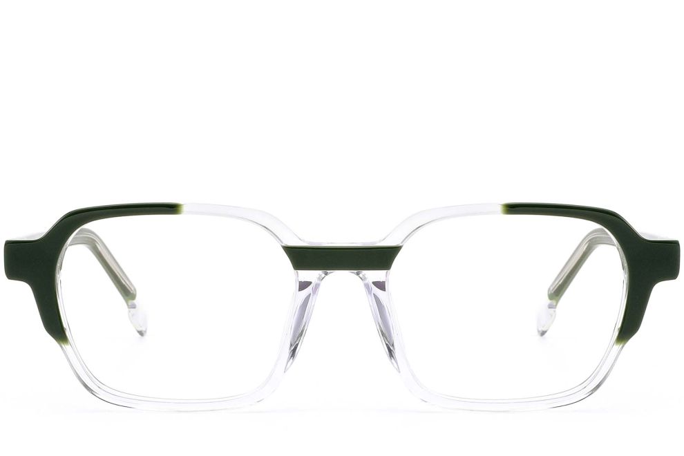Rechteckige grüne Acetatbrille #BS0420-0391