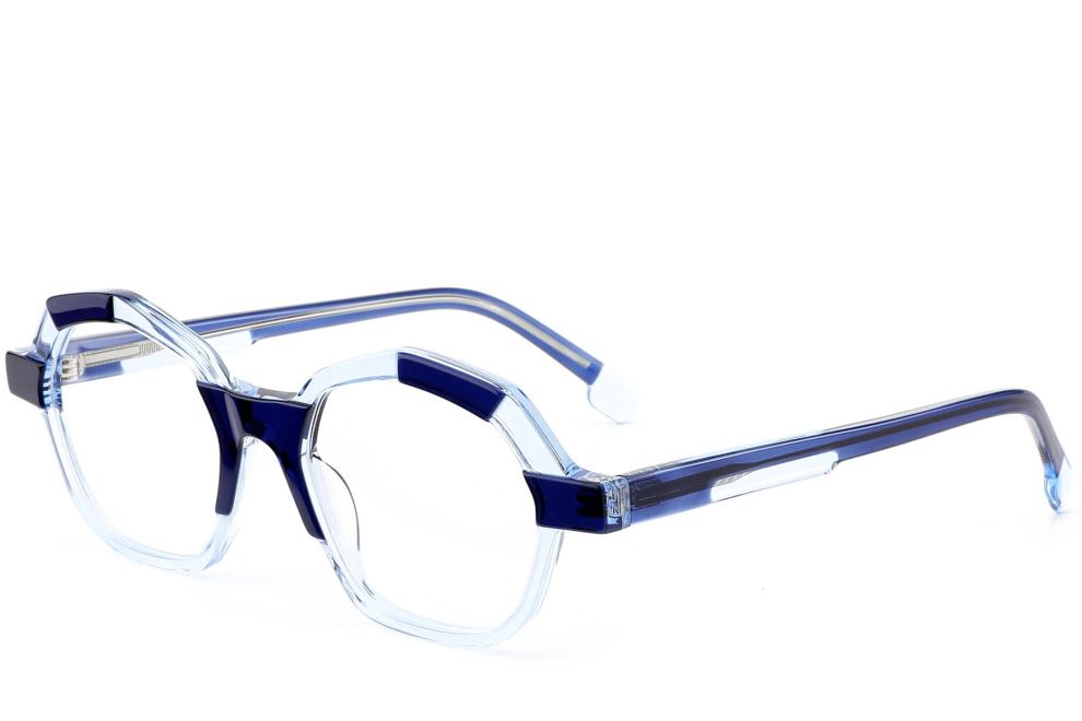 Geometric Blue Acetate Glasses #BS0420-0395