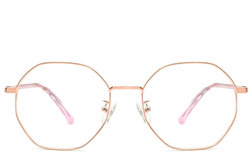 Geometric Pink Metal Glasses #BS0423-0104