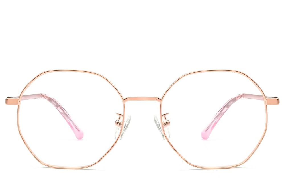 Geometric Pink Metal Glasses #BS0423-0104