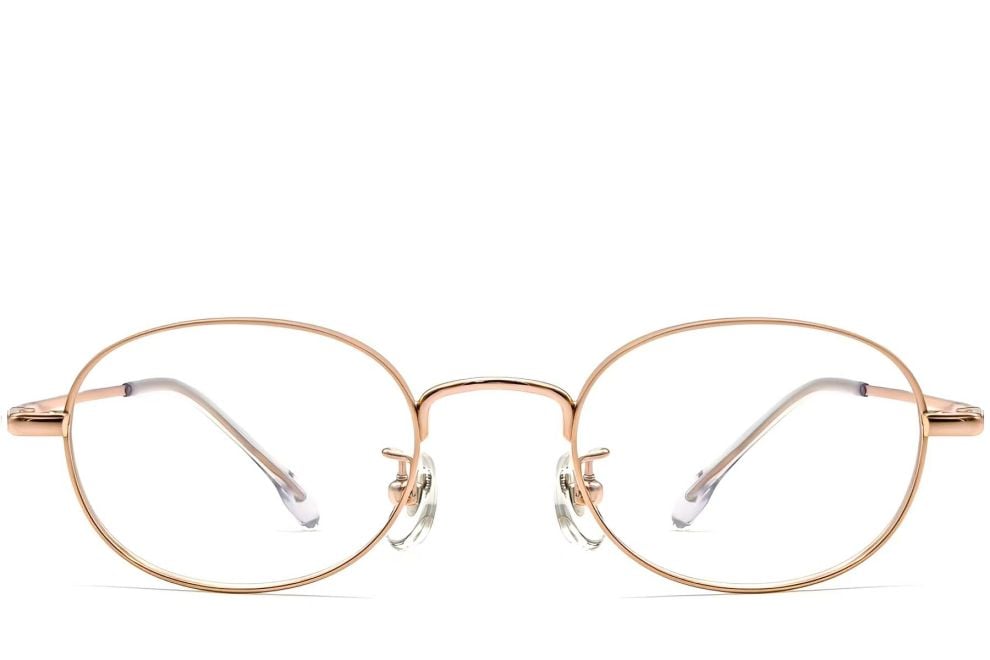 Oval Pink Titanium Glasses #BS0423-0120