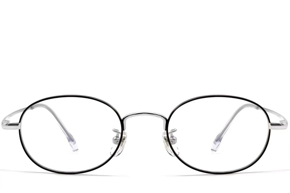 Oval Black Titanium Glasses #BS0423-0122