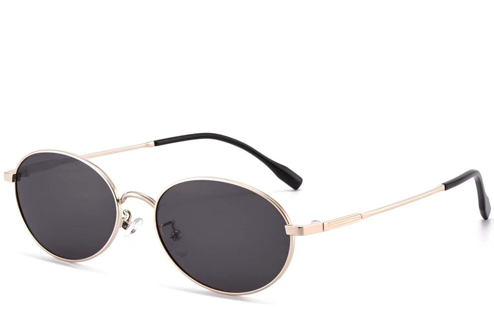 Lunettes de soleil ovales en métal doré #BS0423-0146