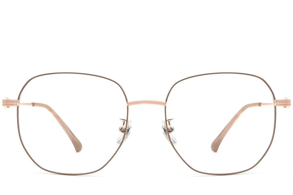 Lunettes géométriques en métal marron #BS0423-0147