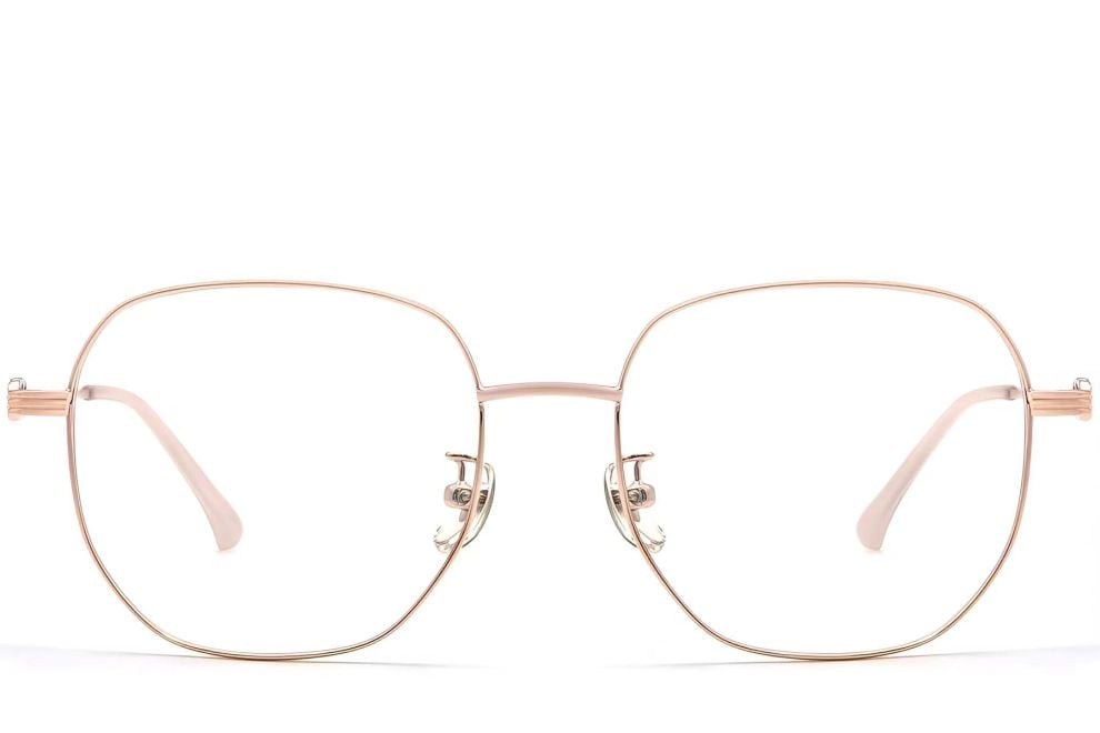 Lunettes géométriques en métal rose #BS0423-0150