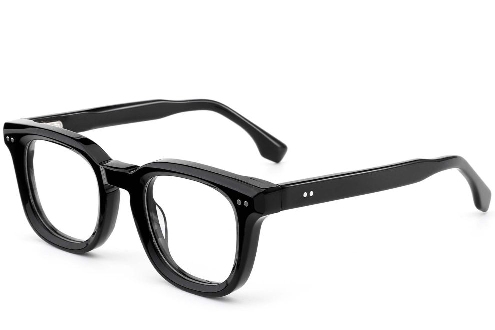 Gafas rectangulares de acetato negro #BS0522-0008