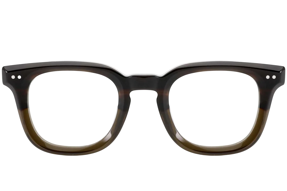 Rectangular Green Acetate Glasses #BS0522-0011