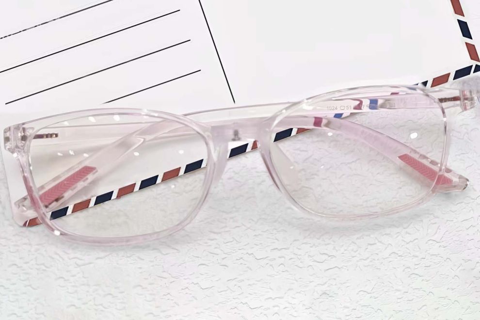 Rectangular Pink TR90 Glasses #BS0612-0015