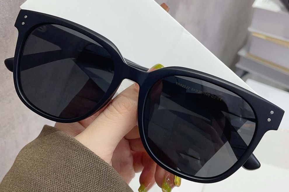 Ovale schwarze TR90-Sonnenbrille #BS0824-0002