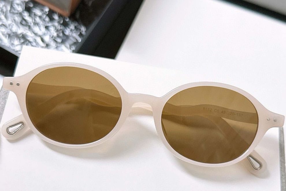 Oval Cream TR90 Sunglasses #BS0824-0025