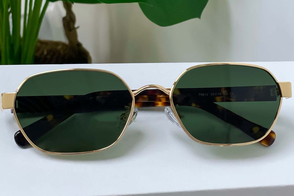 Geometric Golden Metal Sunglasses #BS0824-0068