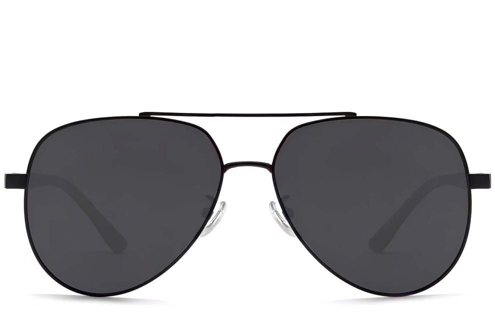 Gafas de sol de aviador de metal negro #BS0824-0086