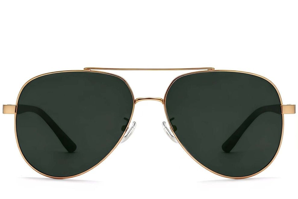 Gafas de sol de aviador de metal dorado #BS0824-0087