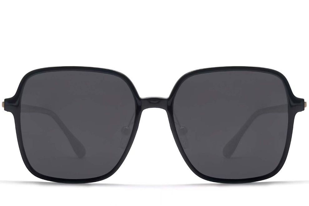 Gafas de sol rectangulares negras TR90 #BS0824-0097