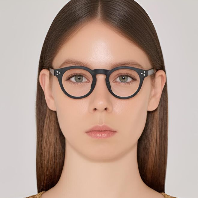 Gafas ovaladas negras TR90 #BS1013-0001
