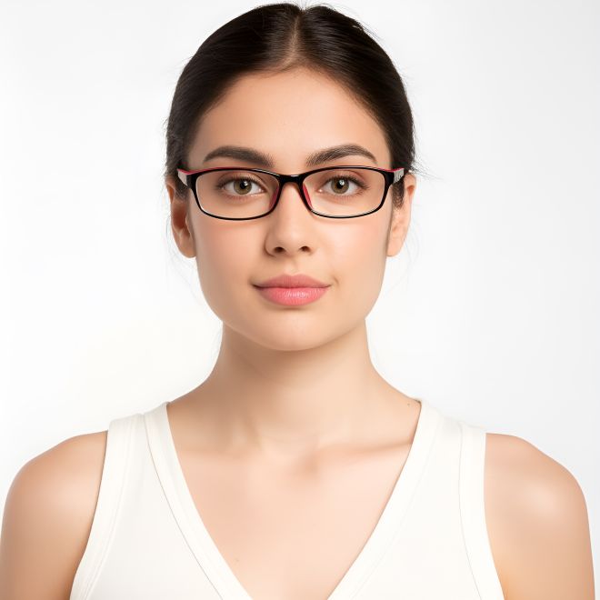 Rectangular Red TR90 Glasses #BS1013-0002