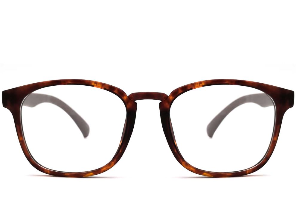 Rectangular Tortoiseshell TR90 Glasses #BS1013-0003