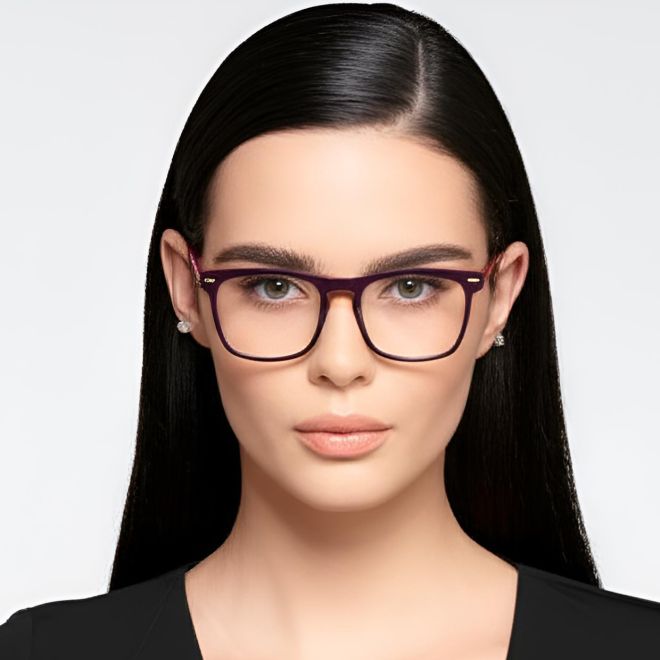 Rectangular Purple TR90 Glasses #BS1013-0005