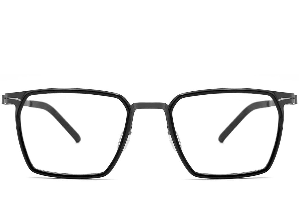 Rectangular Black Titanium Glasses #BS1013-0006