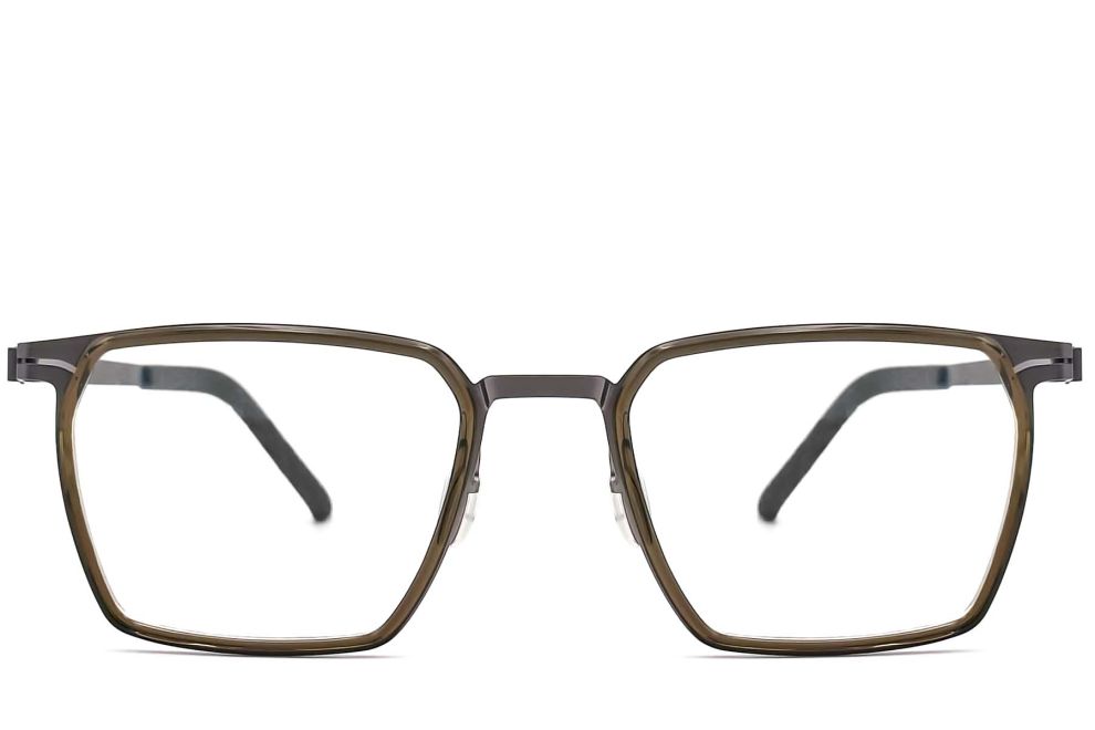 Rectangular Green Titanium Glasses #BS1013-0007