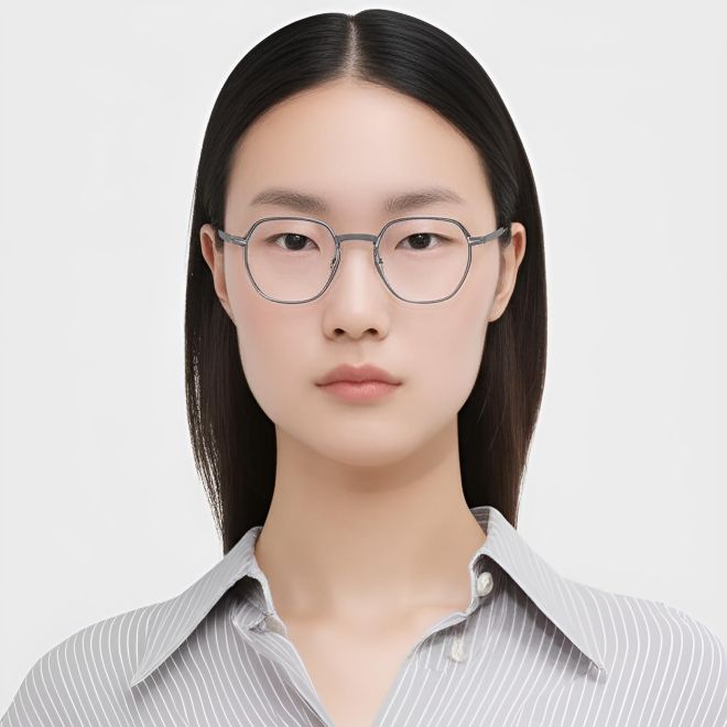 Geometric Grey Titanium Glasses #BS1013-0008