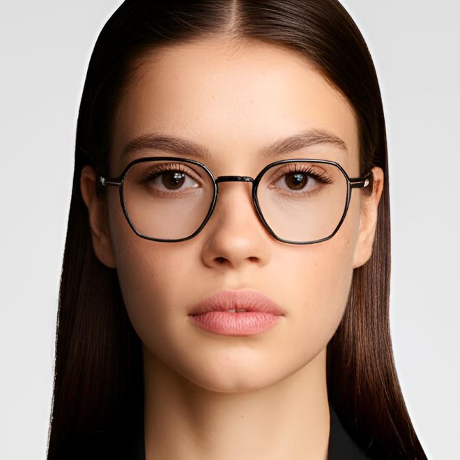 Geometric Black Titanium Glasses #BS1013-0009